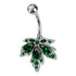 Cannabis CZ Belly Ring