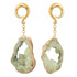 Green Geode Slice Gold Coil Hangers Ear Weights  