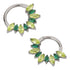 Marquise Fan Titanium Hinged Ring Hinged Rings 16g - 5/16" diameter (8mm) Green