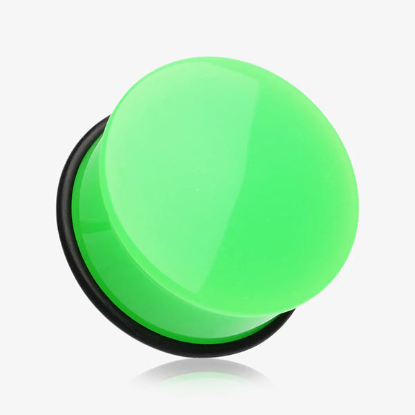 Single Flare Neon Acrylic Plugs Plugs 8 gauge (3mm) Green