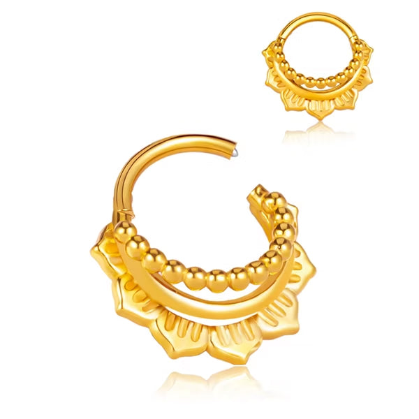 Lotus Stack Gold Hinged Ring