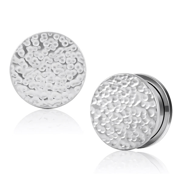 Hammered Stainless Screw-On Plugs Plugs 2 gauge (6mm) Stainless Steel