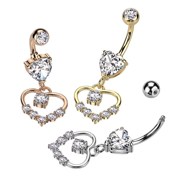 Heart CZ Belly Dangle