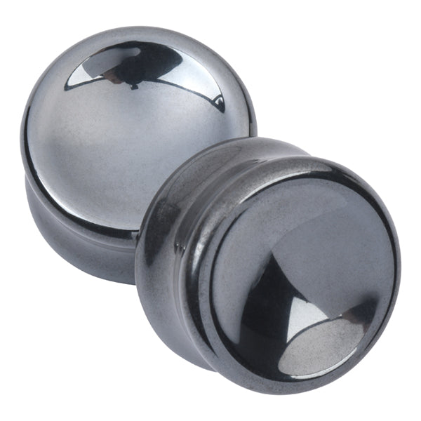 Hematite Concave Plugs Plugs 2 gauge (6mm) Hematite
