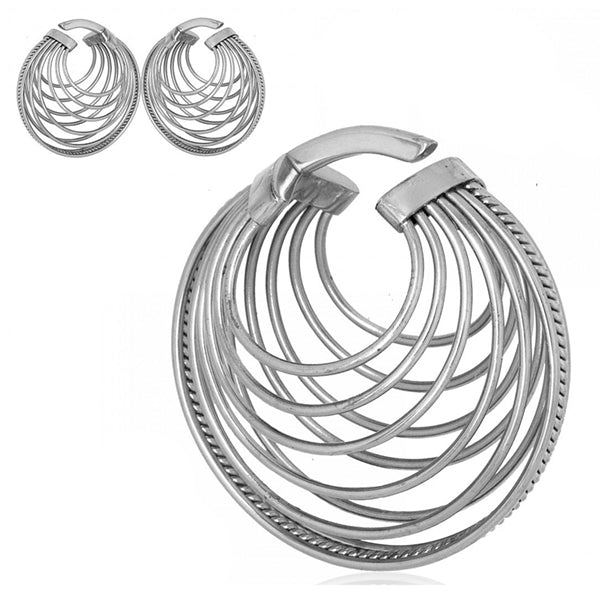 Brass Multi-Hoops Ear Weights 4 gauge (5mm) White Brass