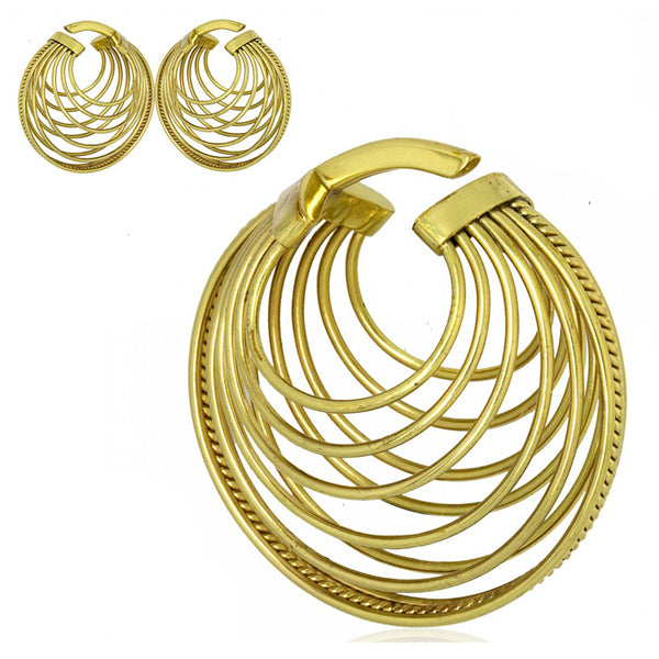 Brass Multi-Hoops Ear Weights 4 gauge (5mm) Yellow Brass