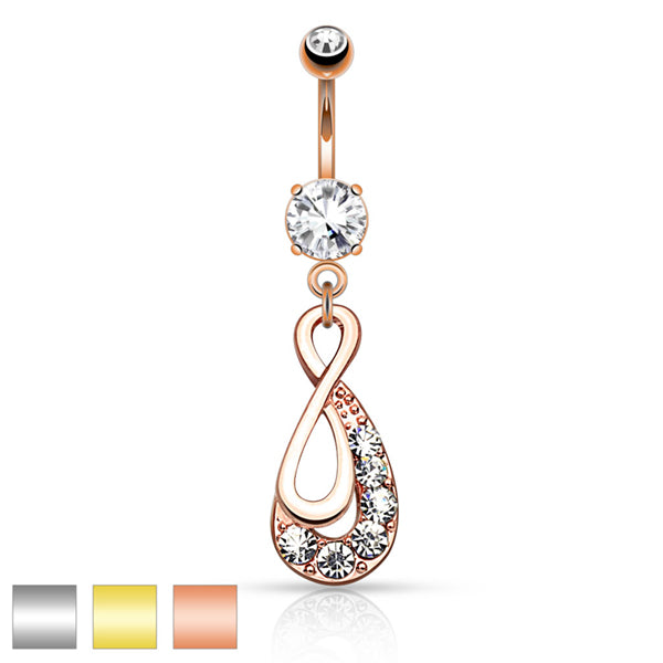 Infinity CZ Belly Dangle Belly Ring  