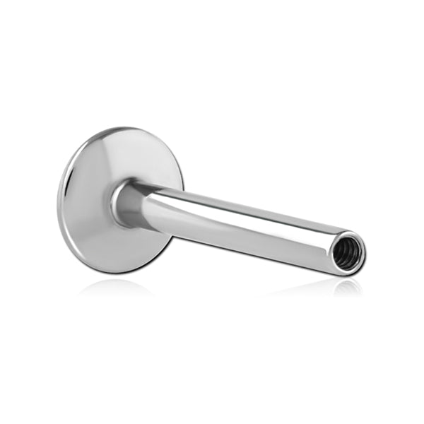 18g Titanium Labret Post (internal, no end) Internal Barbells 18g - 1/4" long (6mm) - 3mm disc