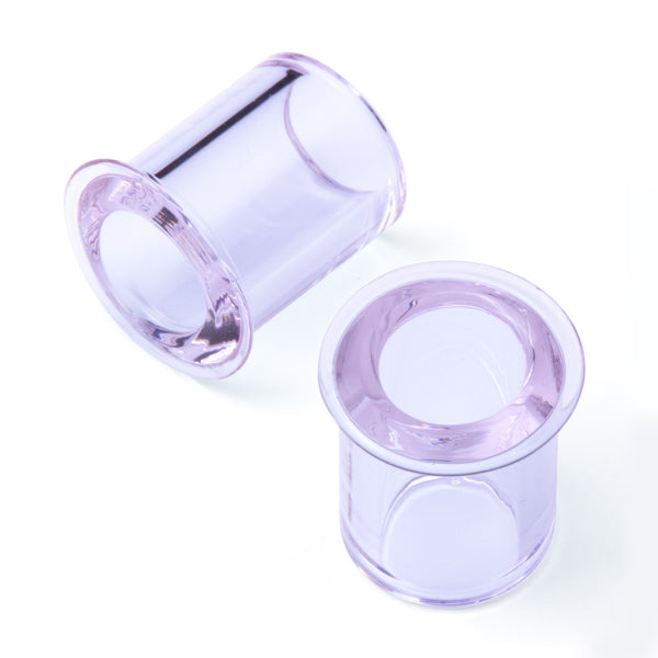 Lavender SF Bullet Holes by Gorilla Glass Stretched Lobes 0 gauge (8mm) Lavender