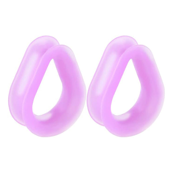 Lavender Teardrop Silicone Tunnels Plugs 0 gauge (8mm) Lavender