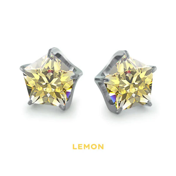 Pentagon Gem End by NeoMetal Threadless Ends 5mm Pentagon CZ Lemon CZ