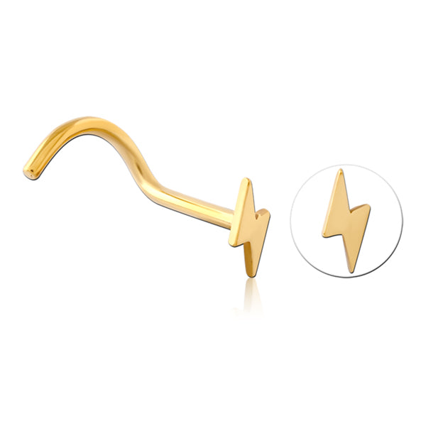 Lightning Bolt Gold Nostril Screw