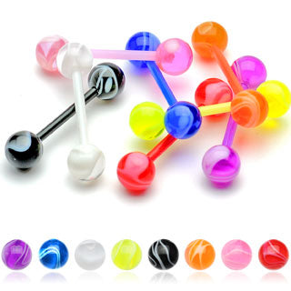 Marbled Bioflex Barbell Straight Barbells 14g - 5/8