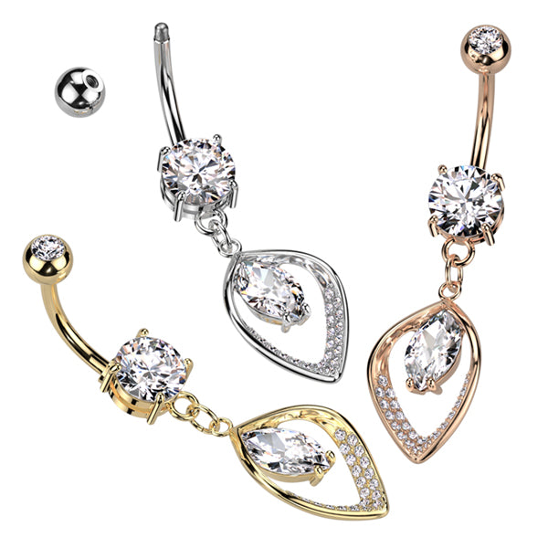 Marquise CZ Belly Dangle