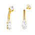 Marquise CZ Gold Titanium Belly Barbell Belly No-Dangles 14g - 3/8" long (10mm) Clear