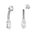 Marquise CZ Titanium Belly Barbell Belly No-Dangles 14g - 3/8" long (10mm) Clear