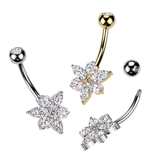 Marquise Flower Belly Ring Belly Ring