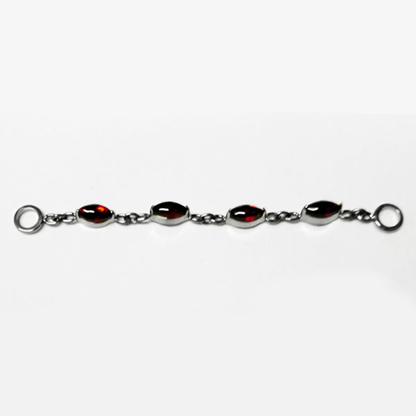 Marquise Garnet Titanium Chain Chains 40mm long High Polish (silver)