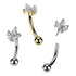 Marquise Leaf Threadless Curved Barbell