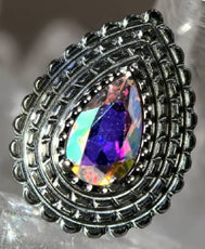 16g Beaded CZ Teardrop Titanium End Internal Ends 16 gauge - 10.6x7.9mm Mercury Mist Topaz