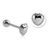 Milgrain Heart Stainless Tongue Barbell Tongue 14g - 5/8" long (16mm) Stainless Steel