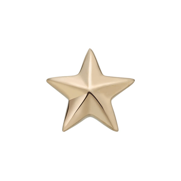 Nautical Star 14k Threadless End Replacement Parts 5.2mm x 5.0mm Yellow 14k Gold