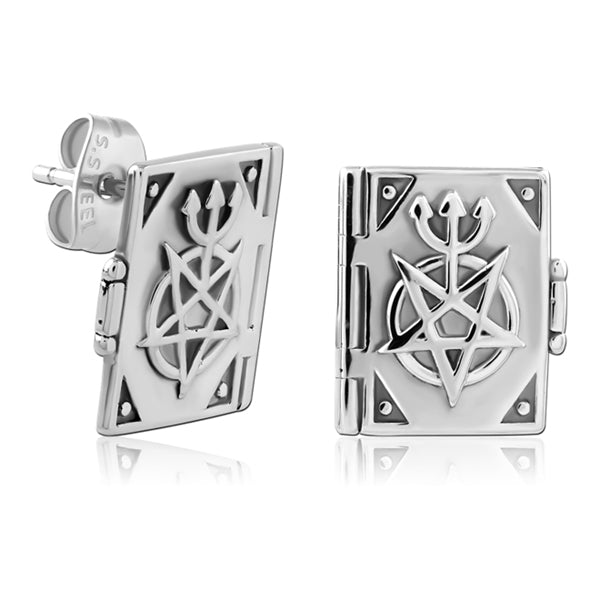 Necronomicon Stainless Stud Earrings Earrings 20 gauge Stainless Steel