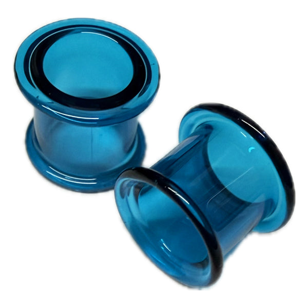 Ocean DF Bullet Holes by Gorilla Glass Stretched Lobes 2 gauge (6mm) Ocean Blue