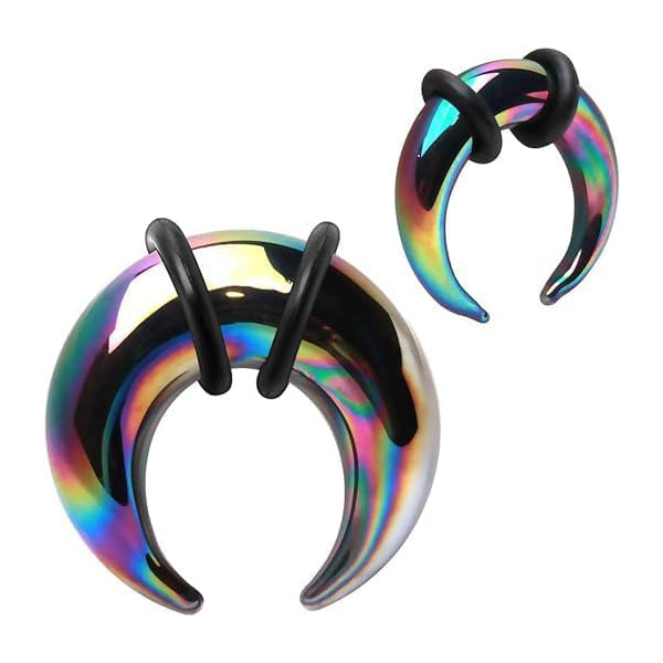 Oil Slick Glass Pincher Septum Pincers 6g (4mm) - 15/32" diameter (12mm) Oil Slick