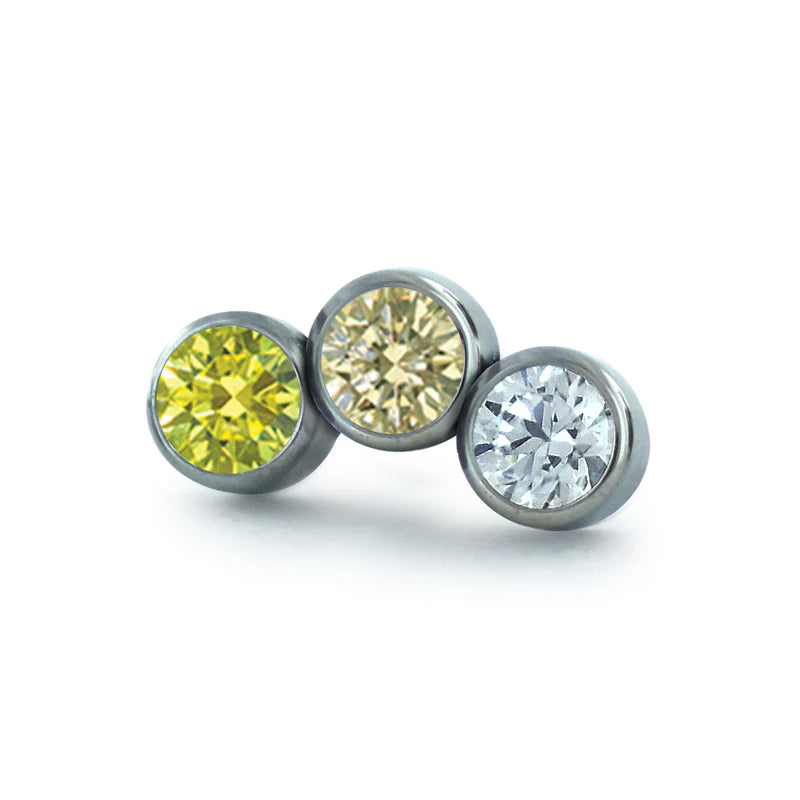Ombre Petit CZ Cluster End by NeoMetal Replacement Parts 3-Gems (3x 1.5mm) YE/CH/CZ - Yellow