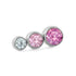 Ombre Tapered CZ Cluster Threadless End by NeoMetal Replacement Parts 3-Gems (2mm x 2.5mm x 3mm) PI/MR/CZ - Pink
