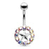 Crystal Star Belly Ring Belly Ring 14g - 3/8" long (10mm) Stainless w/ Opalescent CZs