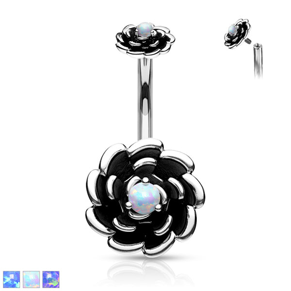 Opal Rose Belly Ring