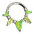 Opal & CZ Titanium Hinged Ring Hinged Rings 16g - 5/16" diameter (8mm) Clear/Green