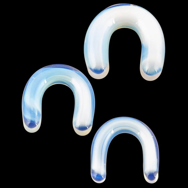 Opaline Glass U-Turn Septum Retainer Septum Retainers 8 gauge (3mm) - 3/8" diameter Opaline