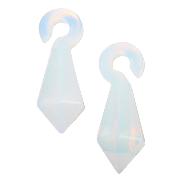 Opalite Faceted Weights Ear Weights 0 gauge (8mm) Opalite