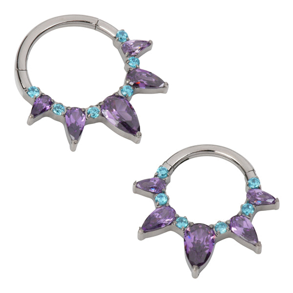 Pear Fan Titanium Hinged Ring Hinged Rings 16g - 5/16