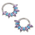 Marquise Fan Titanium Hinged Ring Hinged Rings 16g - 5/16" diameter (8mm) Purple / Blue