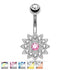 Paved Flower Belly Ring Belly Ring