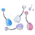 Pear Opal Titanium Belly Barbell Belly No-Dangles 14g - 3/8" long (10mm) Capri Blue Opal