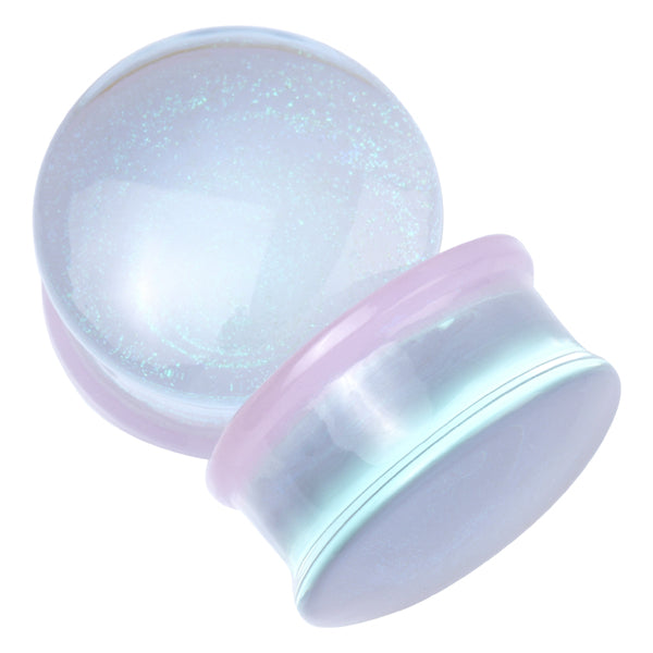 Pink Galaxy Glass Plugs Plugs 2 gauge (6mm) Pink