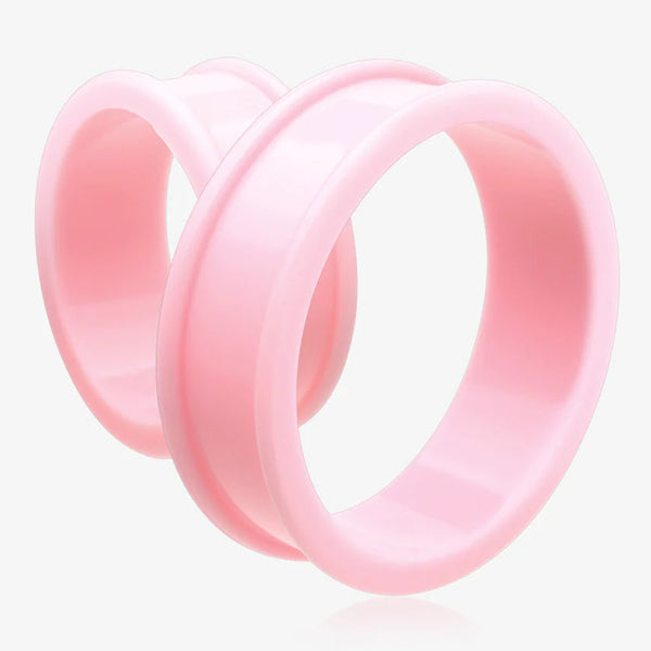 Jumbo Silicone Tunnels Plugs 1-1/8 inch (29mm) Pink Pastel