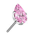 Teardrop CZ Titanium Threadless End Threadless Ends 3x5mm Pink CZ