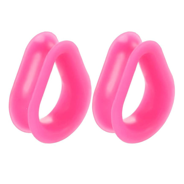 Pink Teardrop Silicone Tunnels Plugs 0 gauge (8mm) Pink