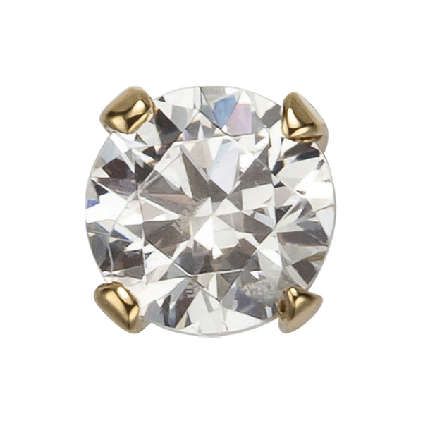 Prong-set CZ 14k Threadless End