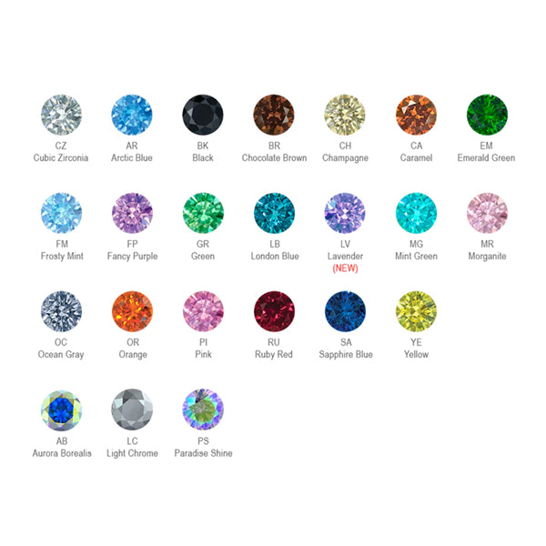 1.5mm Prong-set CZ Threadless End by NeoMetal Replacement Parts  