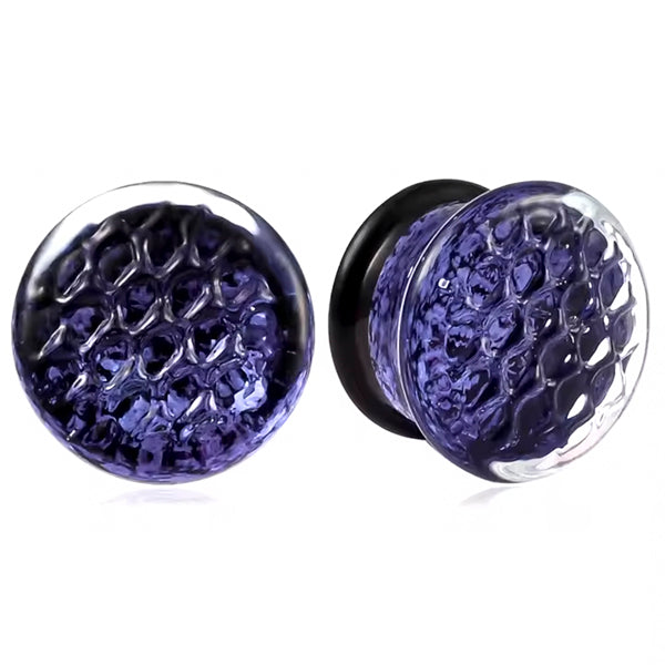 Purple Dichroic Honeycomb Plugs Plugs 2 gauge (6mm) Purple