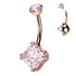 Princess CZ Titanium Belly Barbell Belly Ring