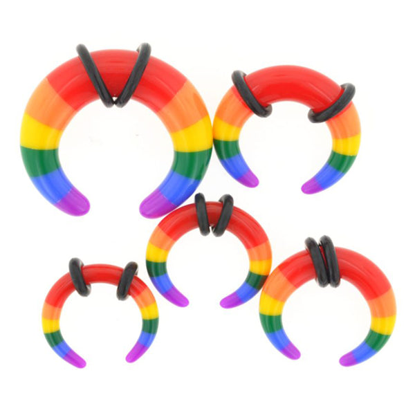 Rainbow Acrylic Pincers Pincers 8g - 1/2" diameter (13mm) Pair