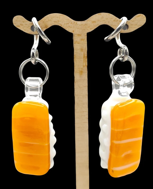 Nigiri Sushi Weights by Glasswear Studios Ear Weights 10 gauge (2.5mm) Salmon